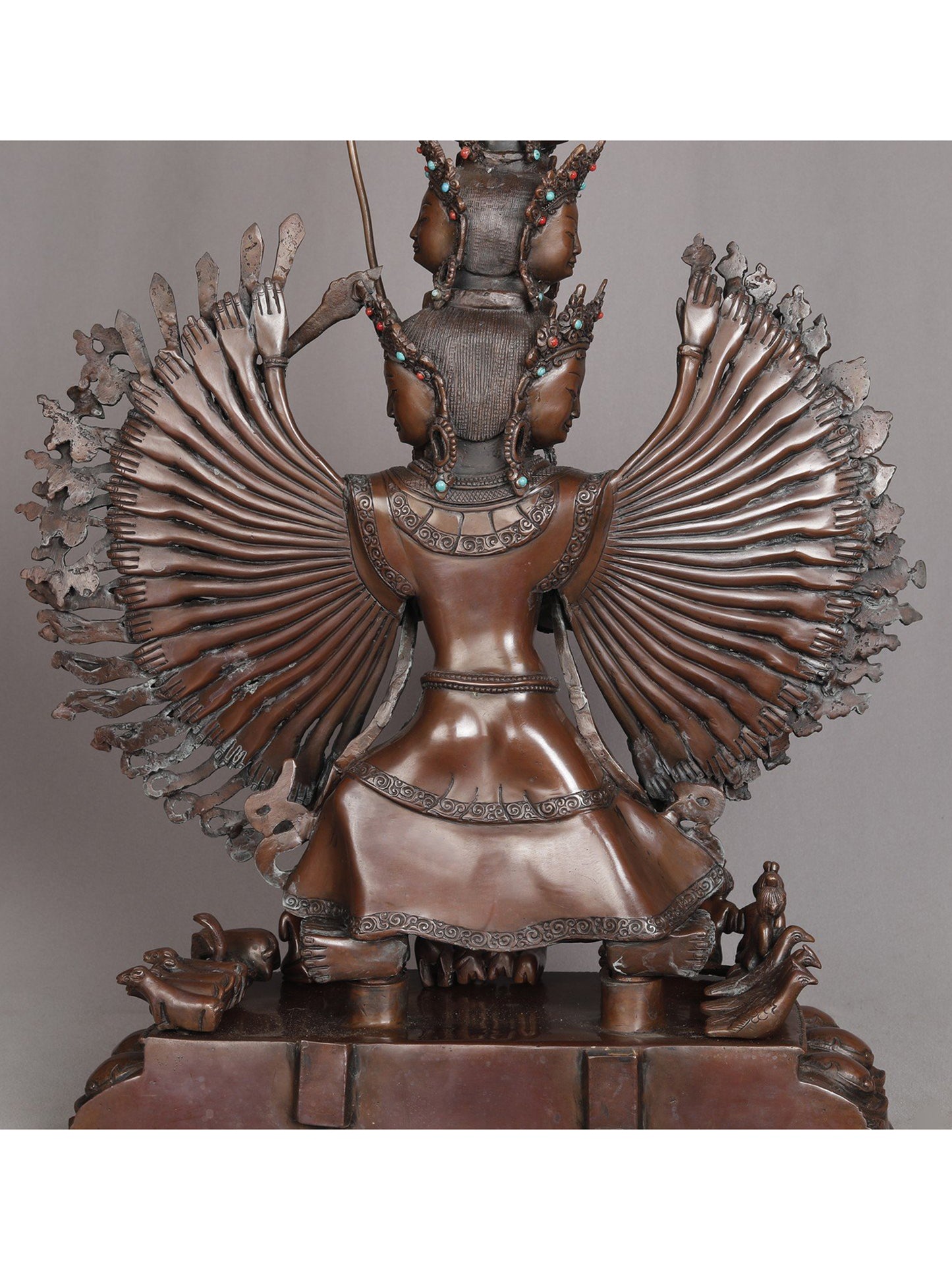 Ushnishasitatapatra From Nepal | Handmade Copper With Gold Statue