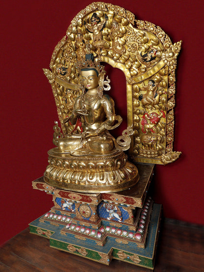 6 Feet Large Tibetan Buddhist Deity Vajrasattva From Nepal | Handmade Sculpture