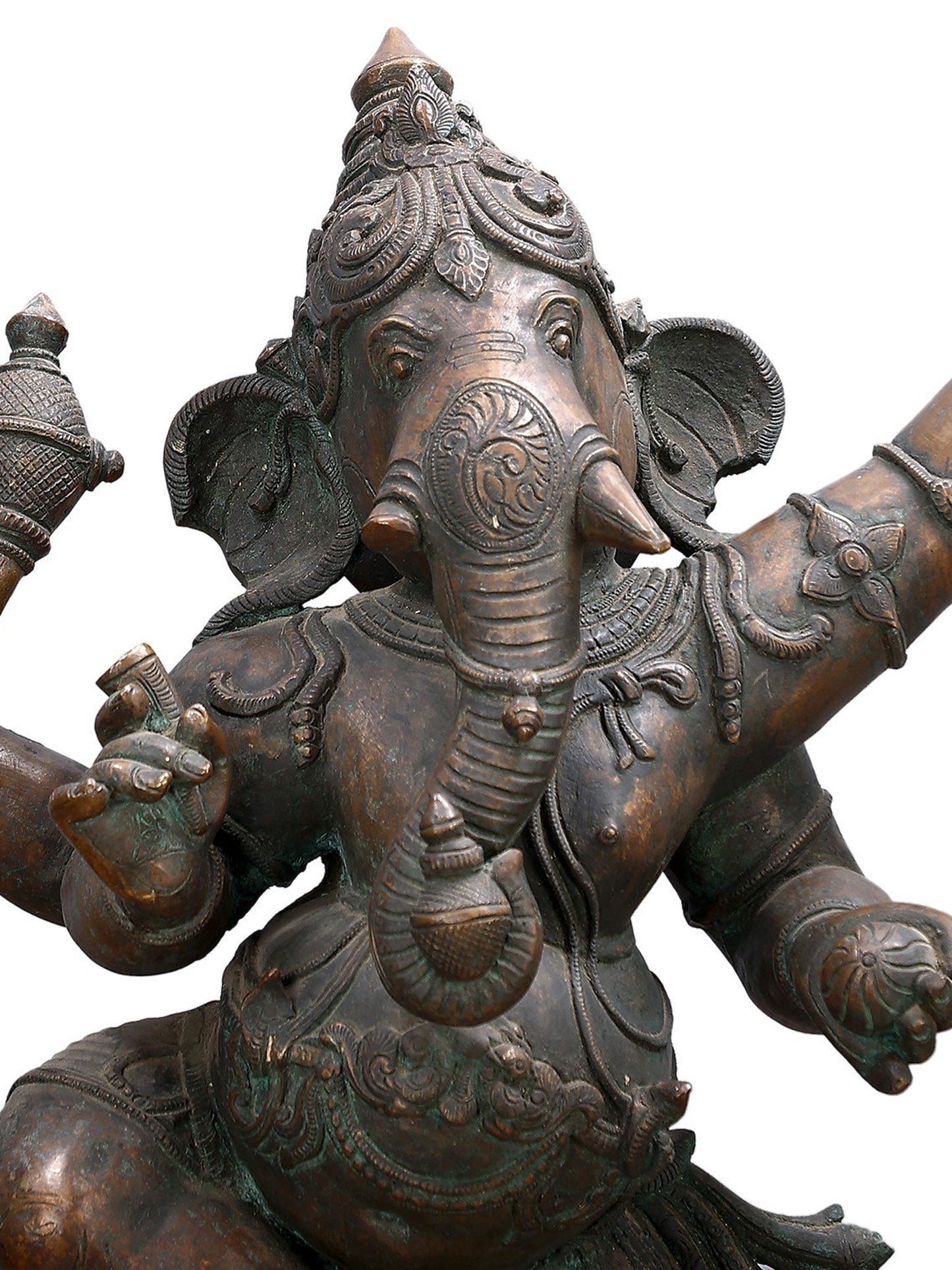 26" Dancing Ganesha Bronze Sculpture | Decorative Bronze Idol | Figurine For Gifting | Bronze Statue For Temple