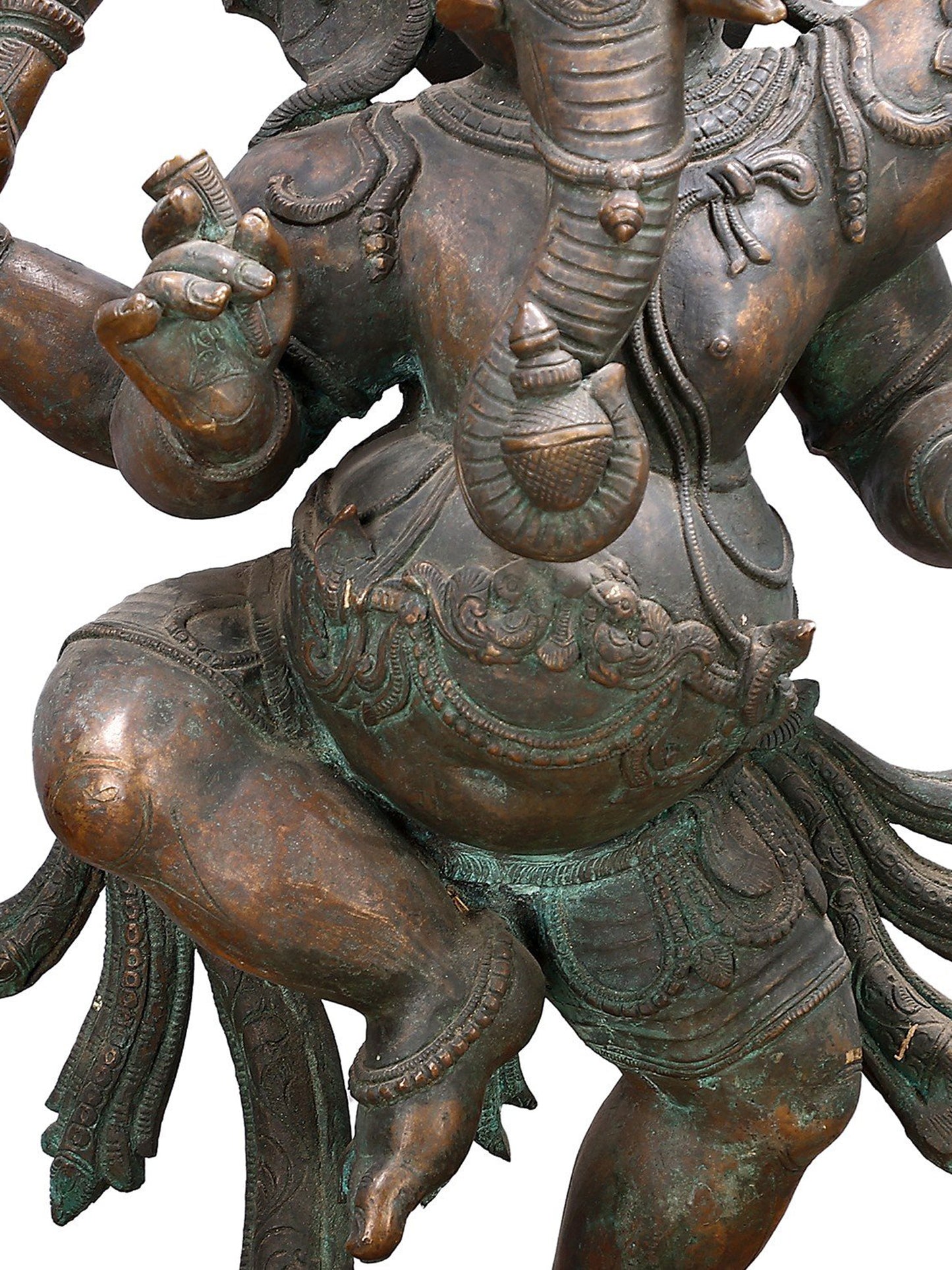 26" Dancing Ganesha Bronze Sculpture | Decorative Bronze Idol | Figurine For Gifting | Bronze Statue For Temple