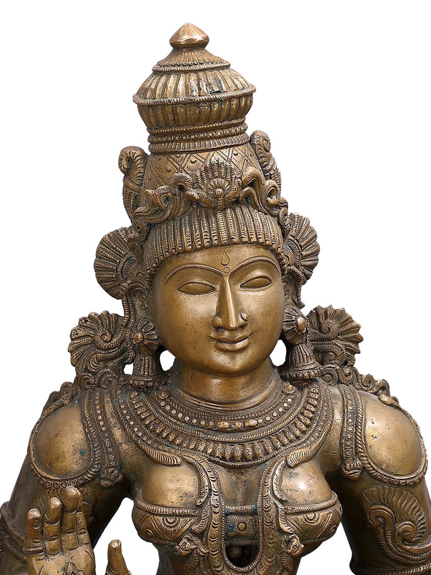 35" Large Lord Ganesha, Maa Lakshmi and Devi Saraswati (Set of 3 Bronze Statues)