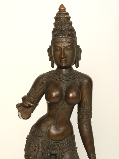 48" Large Goddess Sivagami (Devi Uma) | Bronze Sculpture | Bronze Statue For Temple