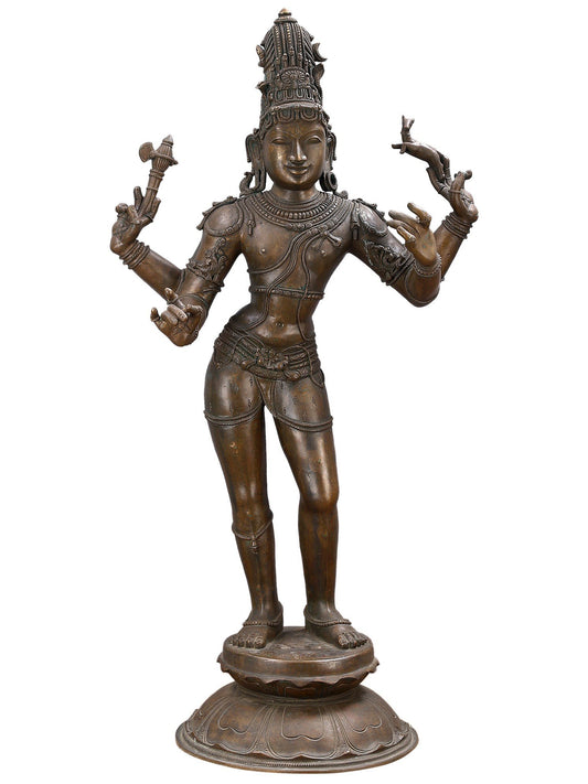 34" Large Lord Pashupatinath Form Of Lord Shiva | Decorative Bronze Idol | Figurine For Gifting | Bronze Statue For Temple