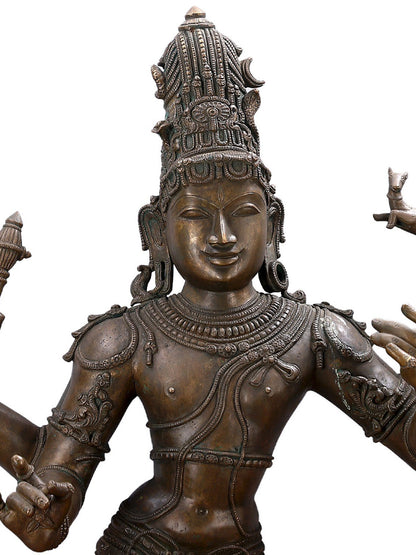 34" Large Lord Pashupatinath Form Of Lord Shiva | Decorative Bronze Idol | Figurine For Gifting | Bronze Statue For Temple