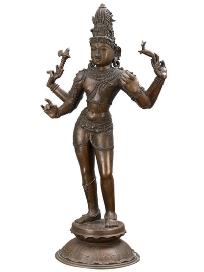 34" Large Lord Pashupatinath Form Of Lord Shiva | Decorative Bronze Idol | Figurine For Gifting | Bronze Statue For Temple