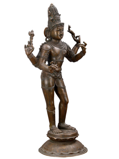 34" Large Lord Pashupatinath Form Of Lord Shiva | Decorative Bronze Idol | Figurine For Gifting | Bronze Statue For Temple