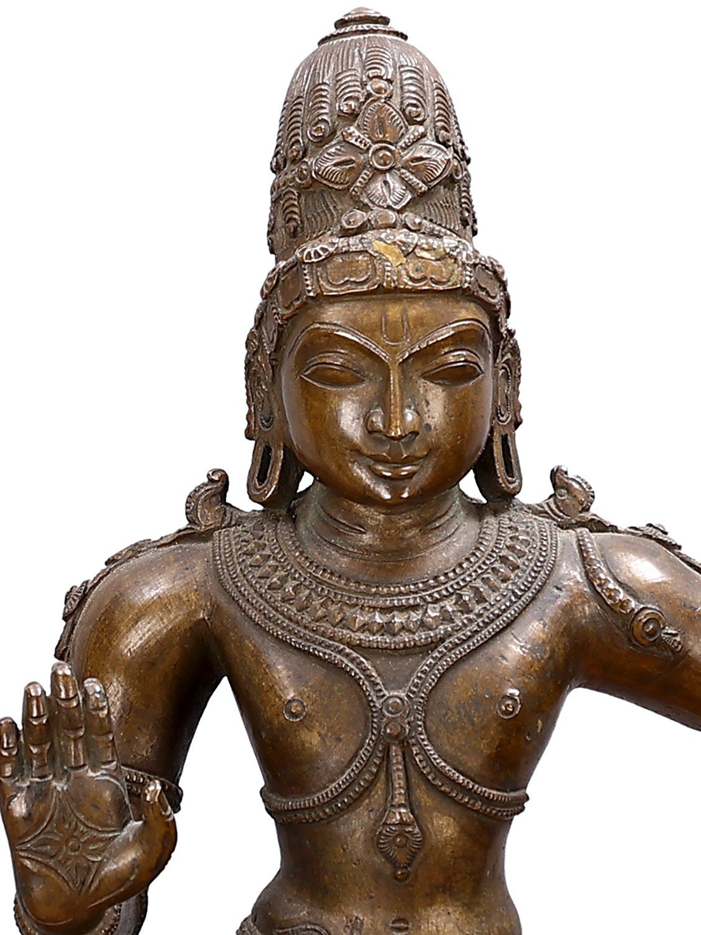 20" Kalinga Krishna Bronze Sculpture | Decorative Bronze Idol | Figurine For Gifting | Bronze Statue For Temple