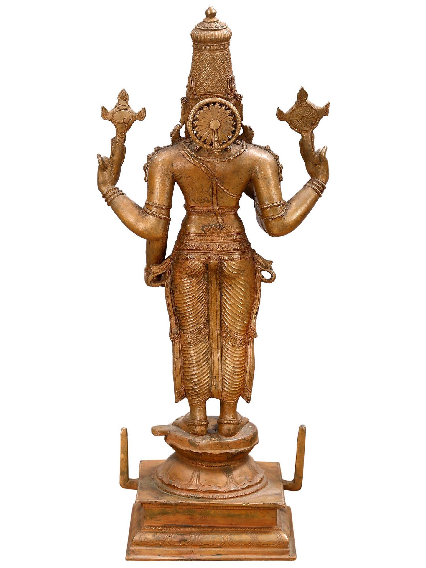 21" Standing Lord Vishnu Bronze Statue | Decorative Bronze Idol | Figurine For Gifting | Bronze Statue For Temple