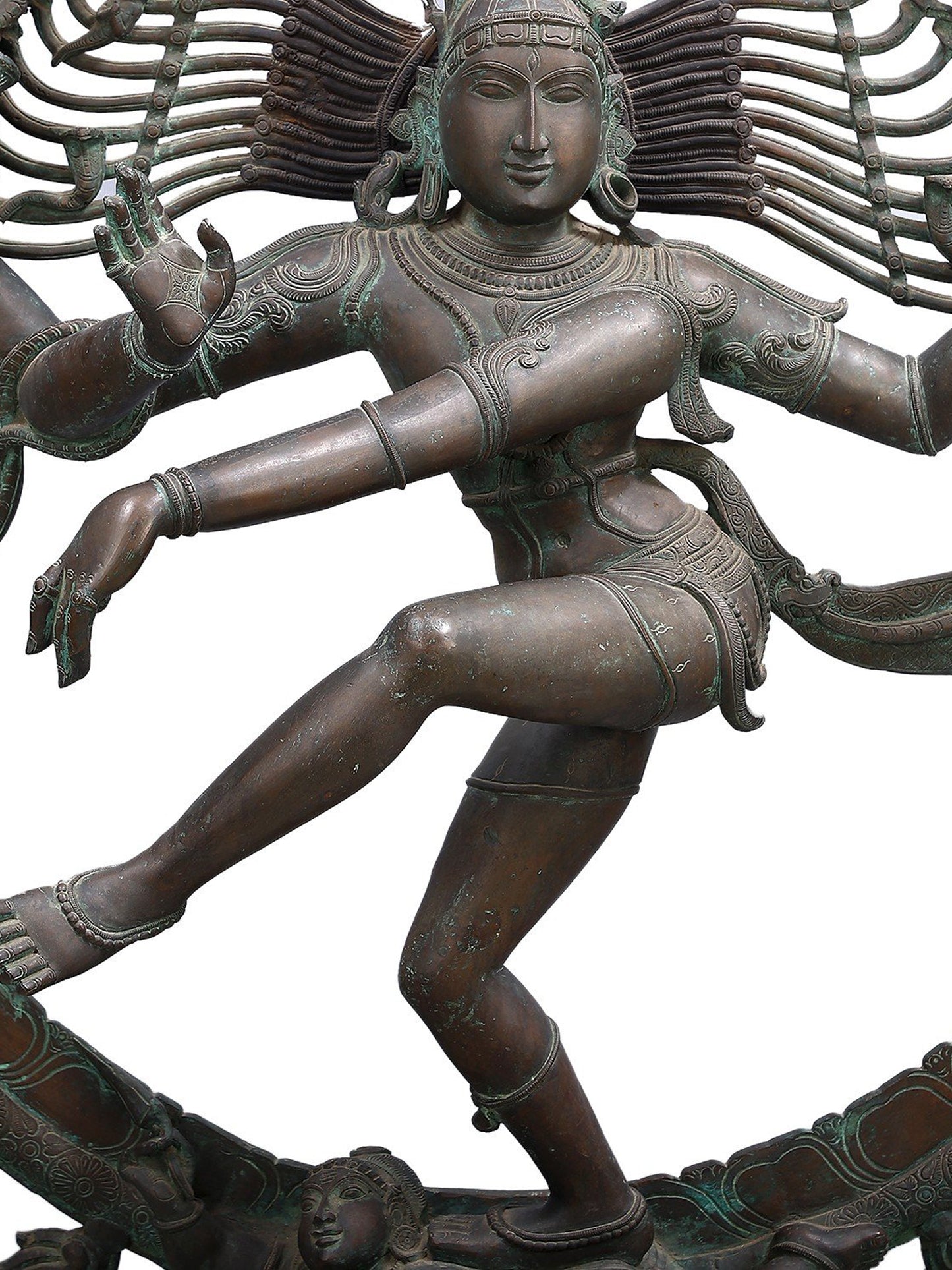 44" Large Nataraja (Dancing Shiva) Sculpture | Decorative Bronze Idol | Figurine For Gifting | Bronze Statue For Temple