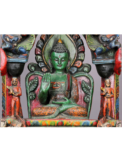 14" Wooden Lord Shakyamuni Buddha Statue from Nepal