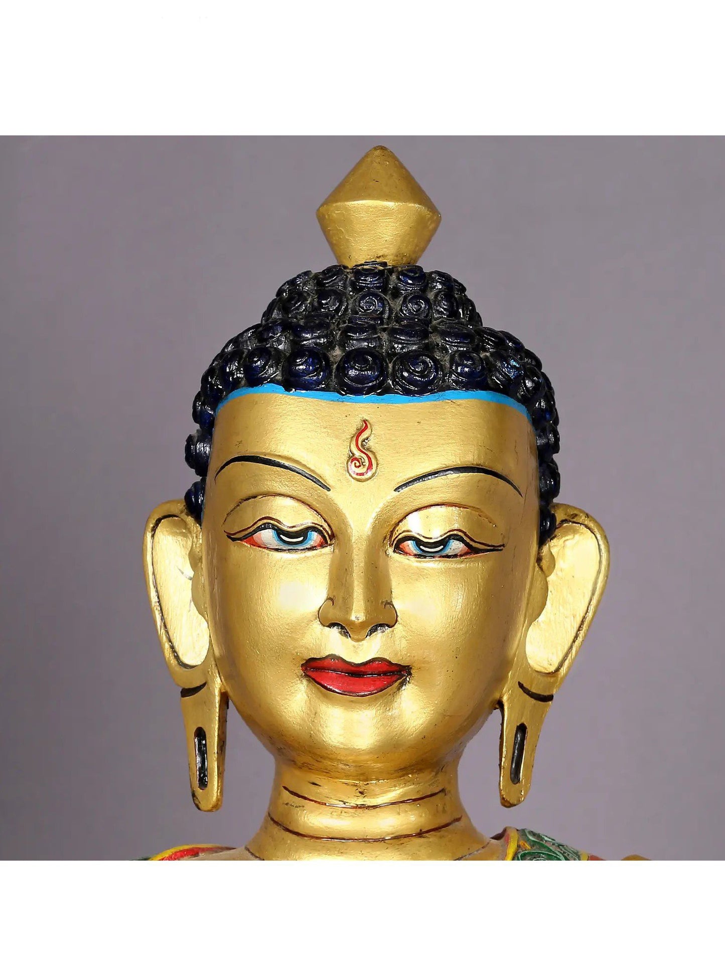 14" Wooden Lord Shakyamuni Buddha | Handmade Wooden Sculpture