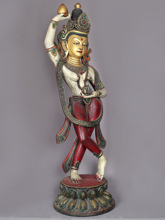 40" Large Wooden Lokeshvara (Chintamani) | Handmade Sculpture