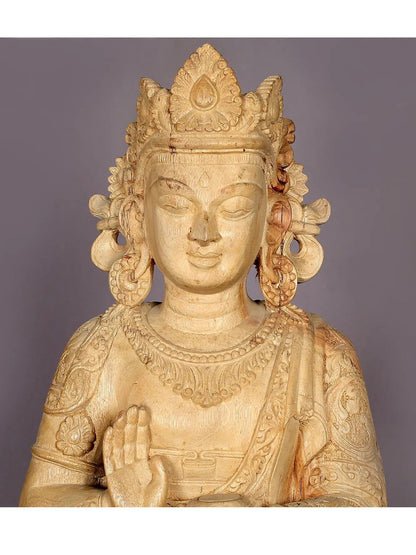 30" Maitreya Buddha (Transcendent bodhisattva named as the universal Buddha of a future time) | Handcarved In Nepal