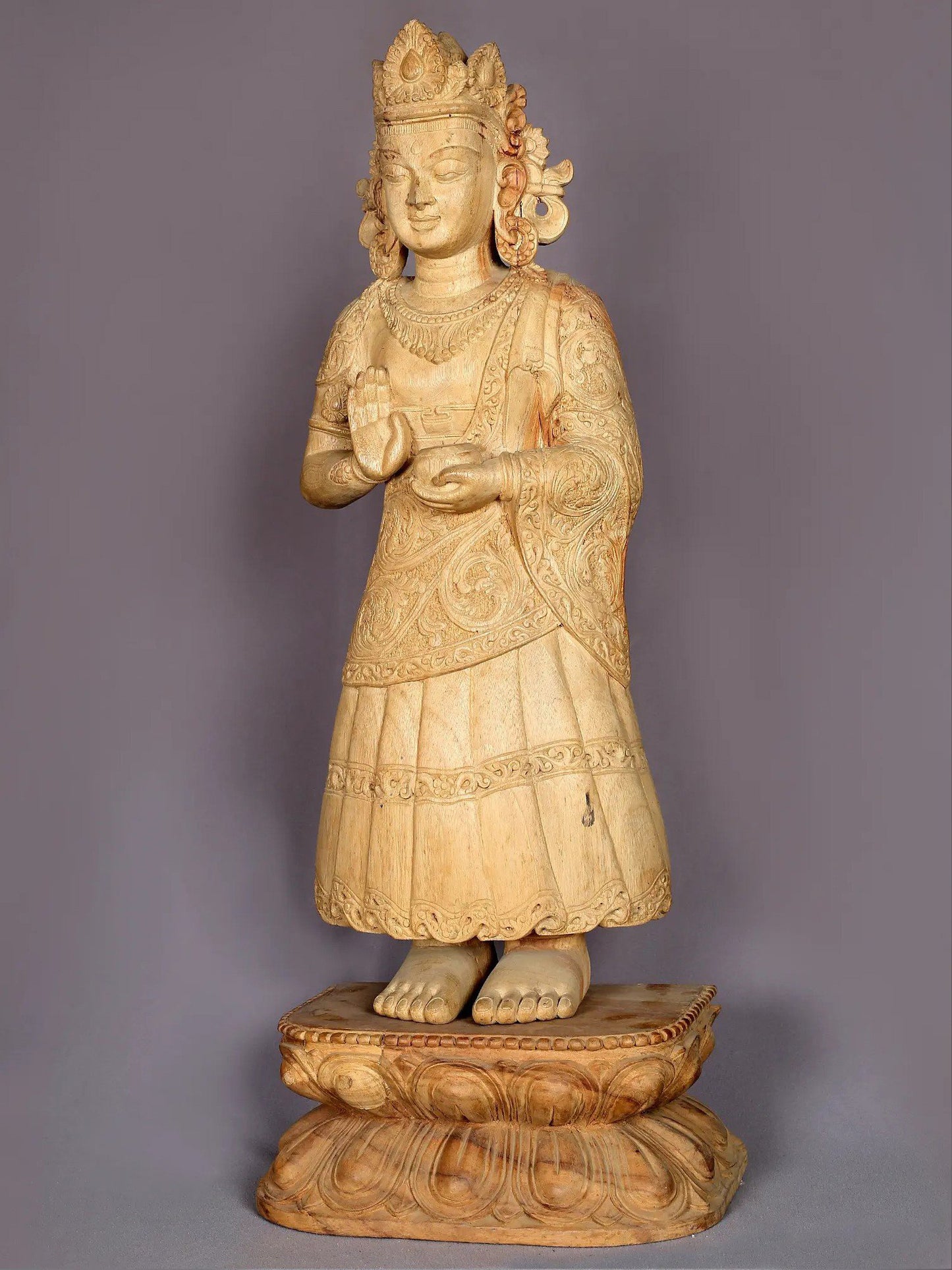 30" Maitreya Buddha (Transcendent bodhisattva named as the universal Buddha of a future time) | Handcarved In Nepal