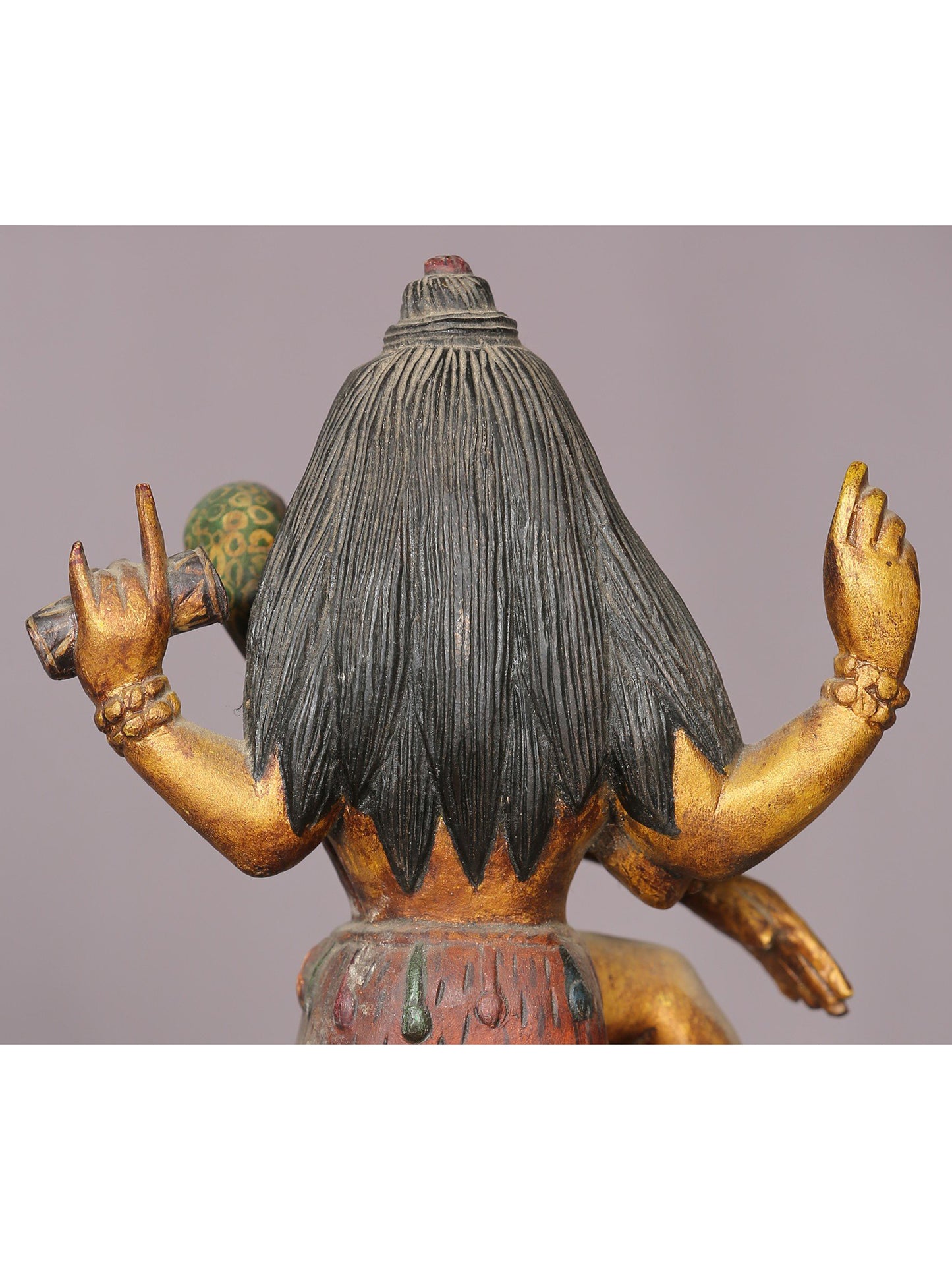 10" Wooden Dancing Lord Shiva Statue | Handmade Wooden Sculpture