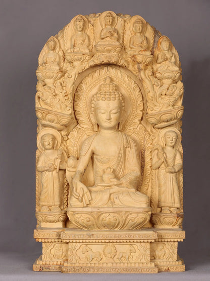 16" Lord Medicine Buddha (Bhaiṣajyaguru) | Handcarved In Nepal