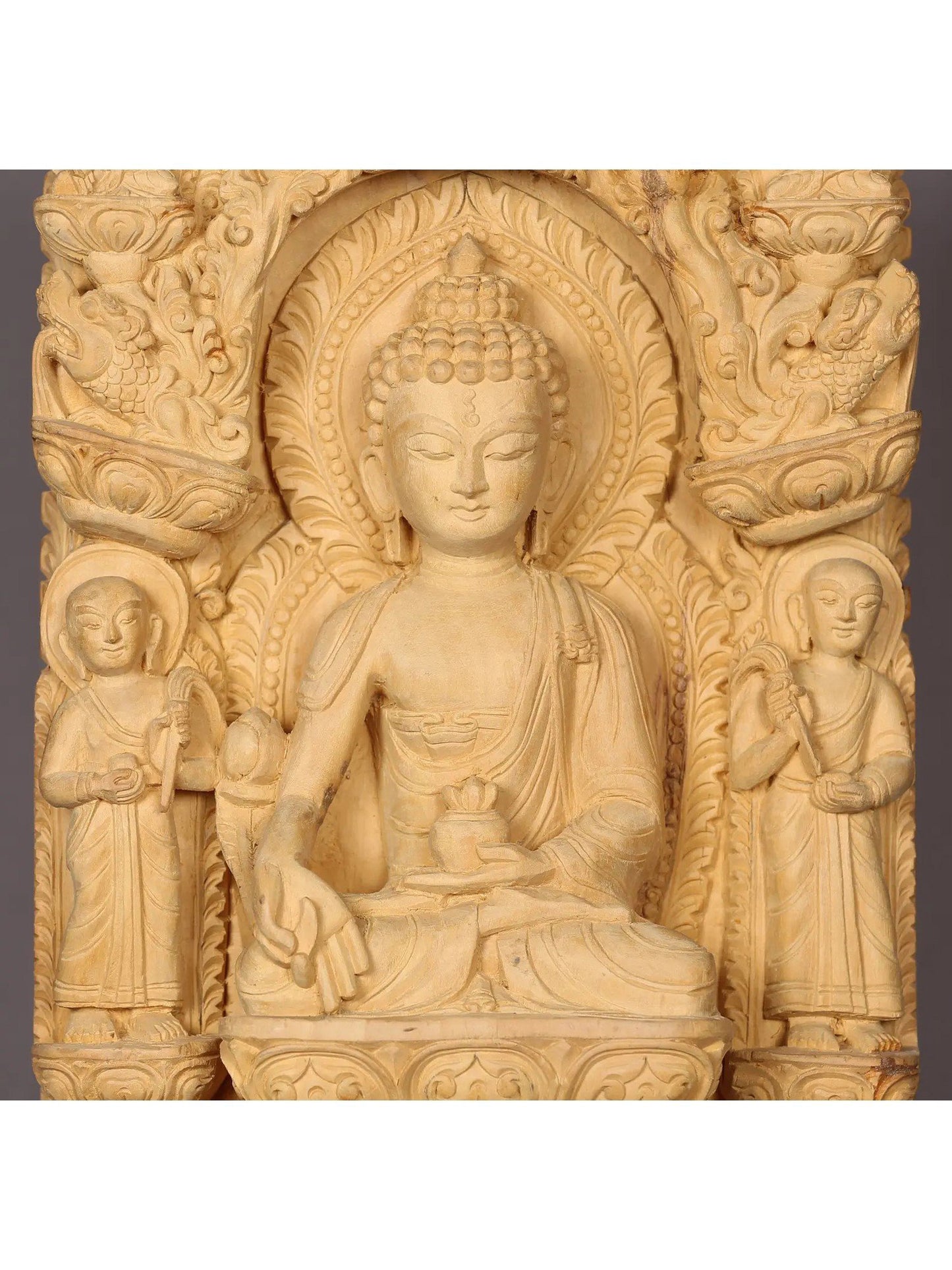 16" Lord Medicine Buddha (Bhaiṣajyaguru) | Handcarved In Nepal