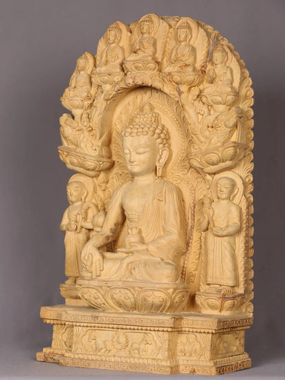 16" Lord Medicine Buddha (Bhaiṣajyaguru) | Handcarved In Nepal