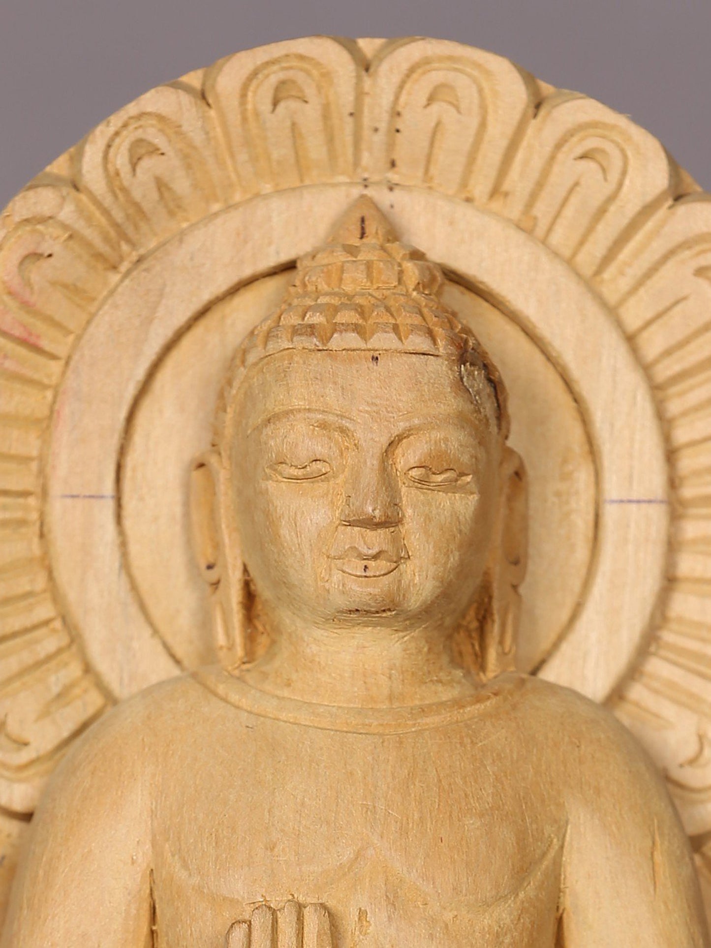 9" Wooden Lord Buddha | Handmade | Wooden Sculpture