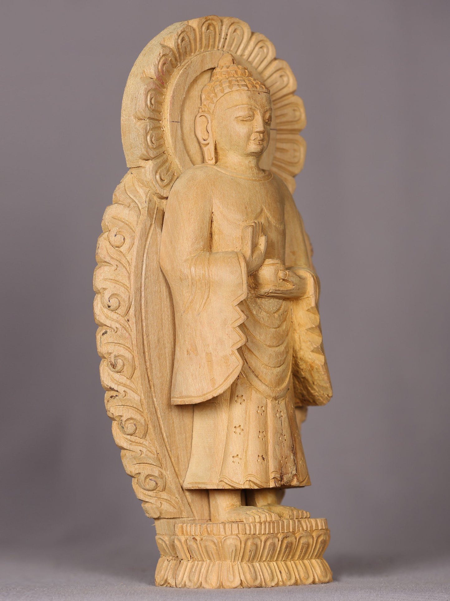 9" Wooden Lord Buddha | Handmade | Wooden Sculpture