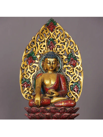 11" Wooden Lord Shakyamuni Buddha Statue | Handmade Sculpture