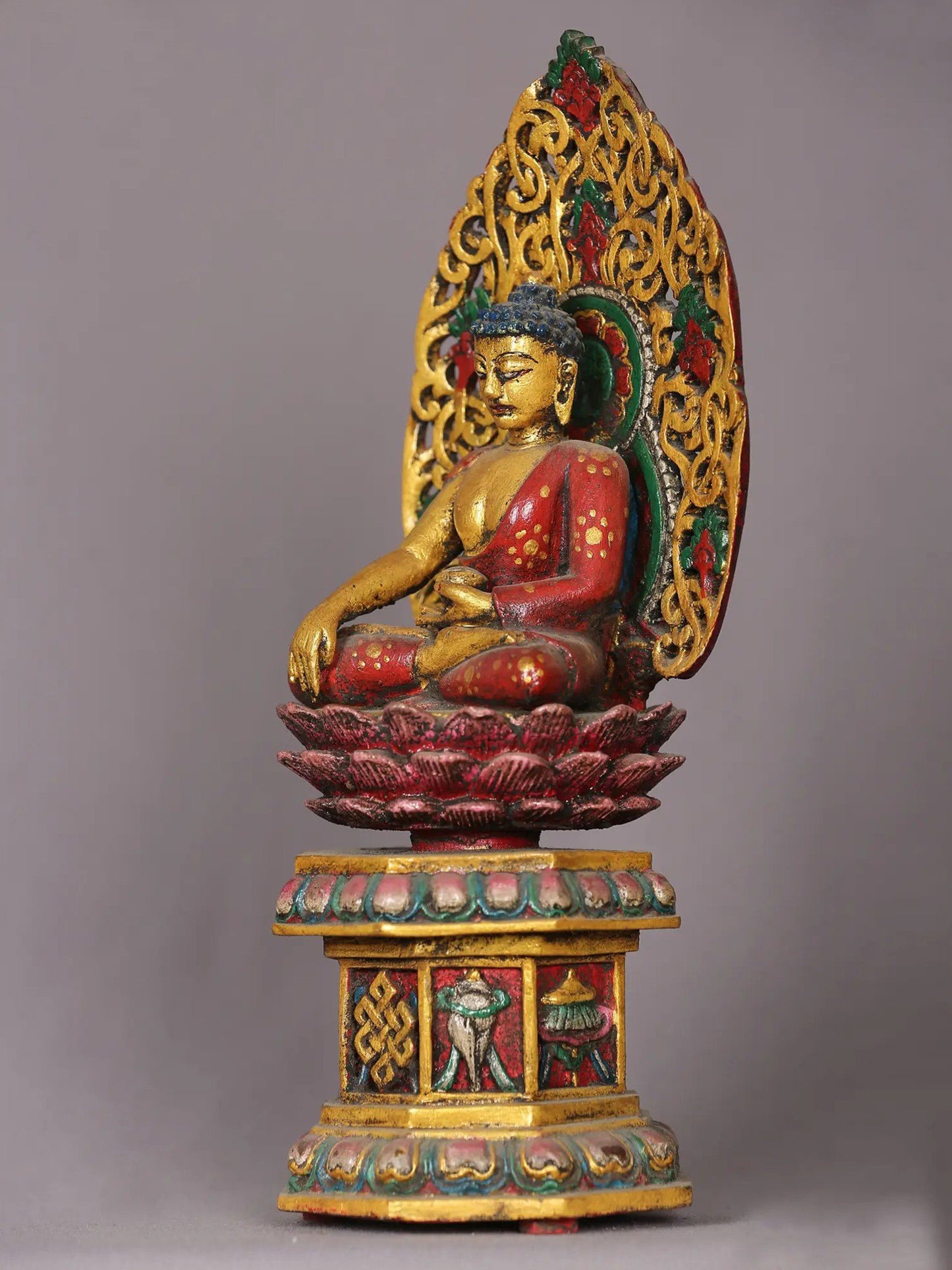 11" Wooden Lord Shakyamuni Buddha Statue | Handmade Sculpture