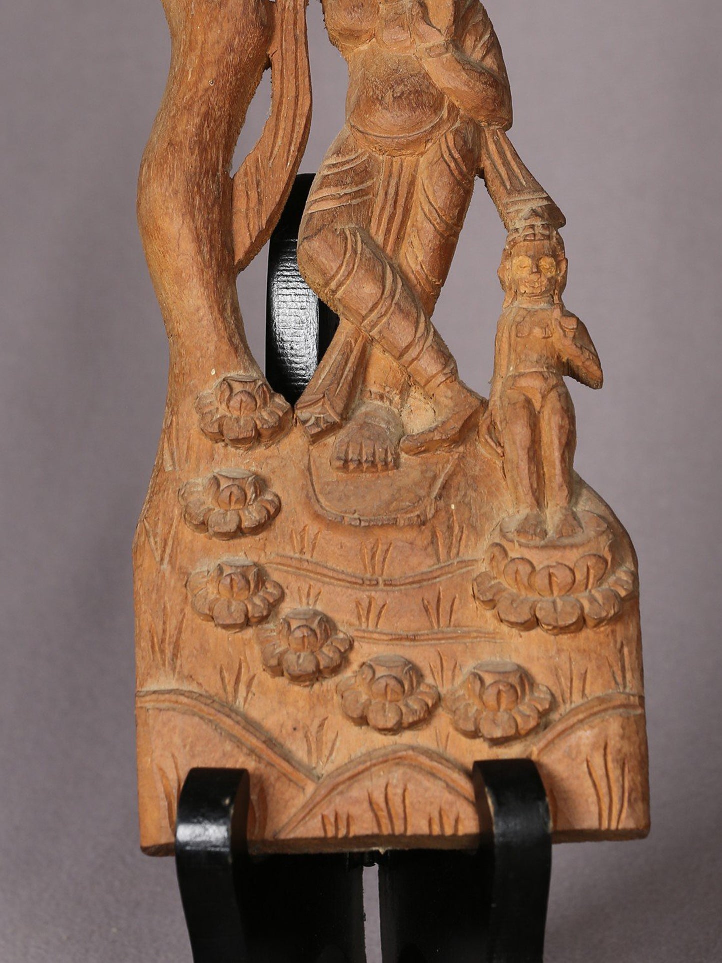 12" Wooden Maya Devi Sculpture | Handmade Wooden Sculpture