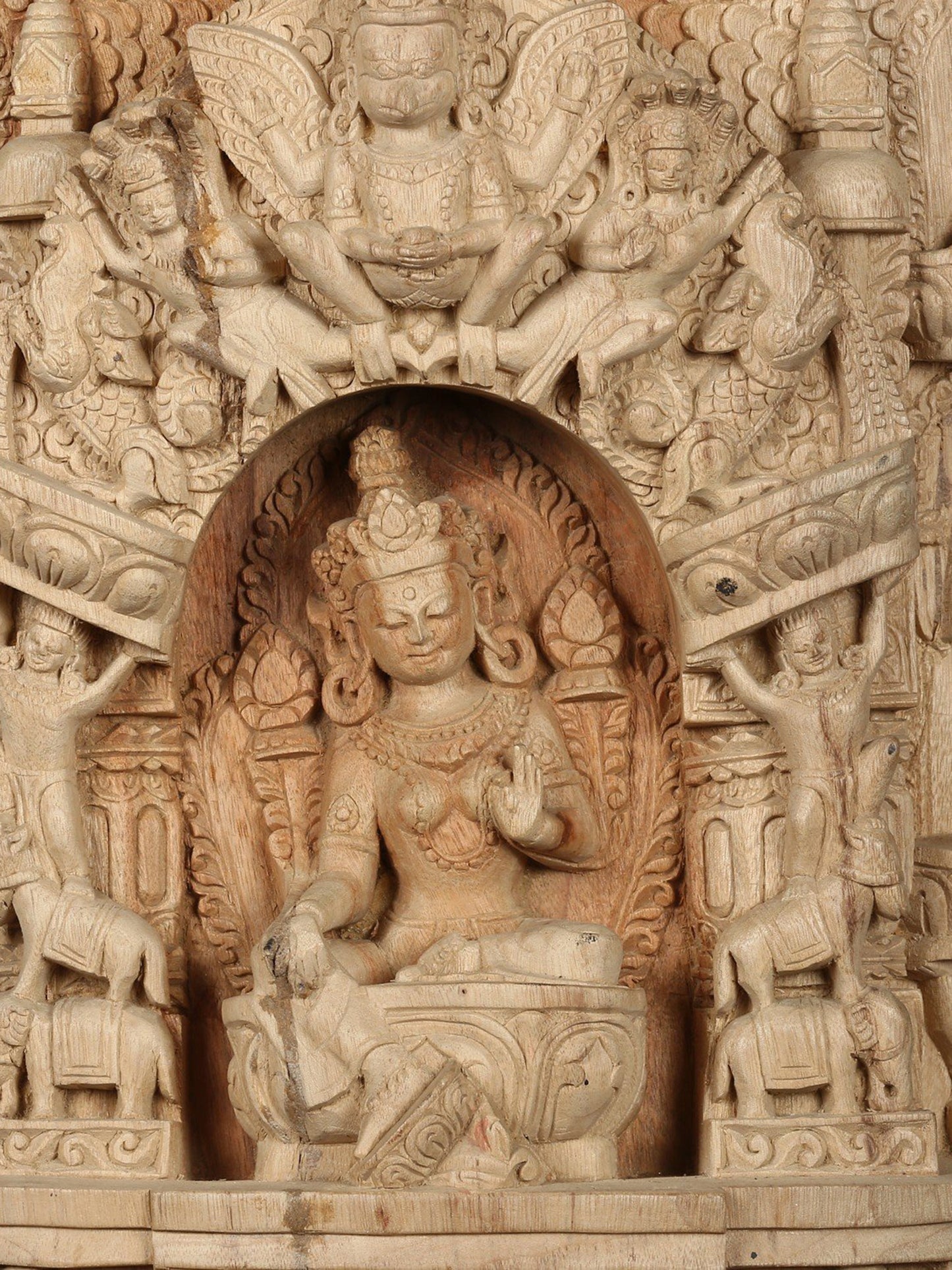 24" Breath taking 21 Taras Handcarved In Wood | Mother Of All Buddhas | Masterpiece | Handcrafted In Nepal