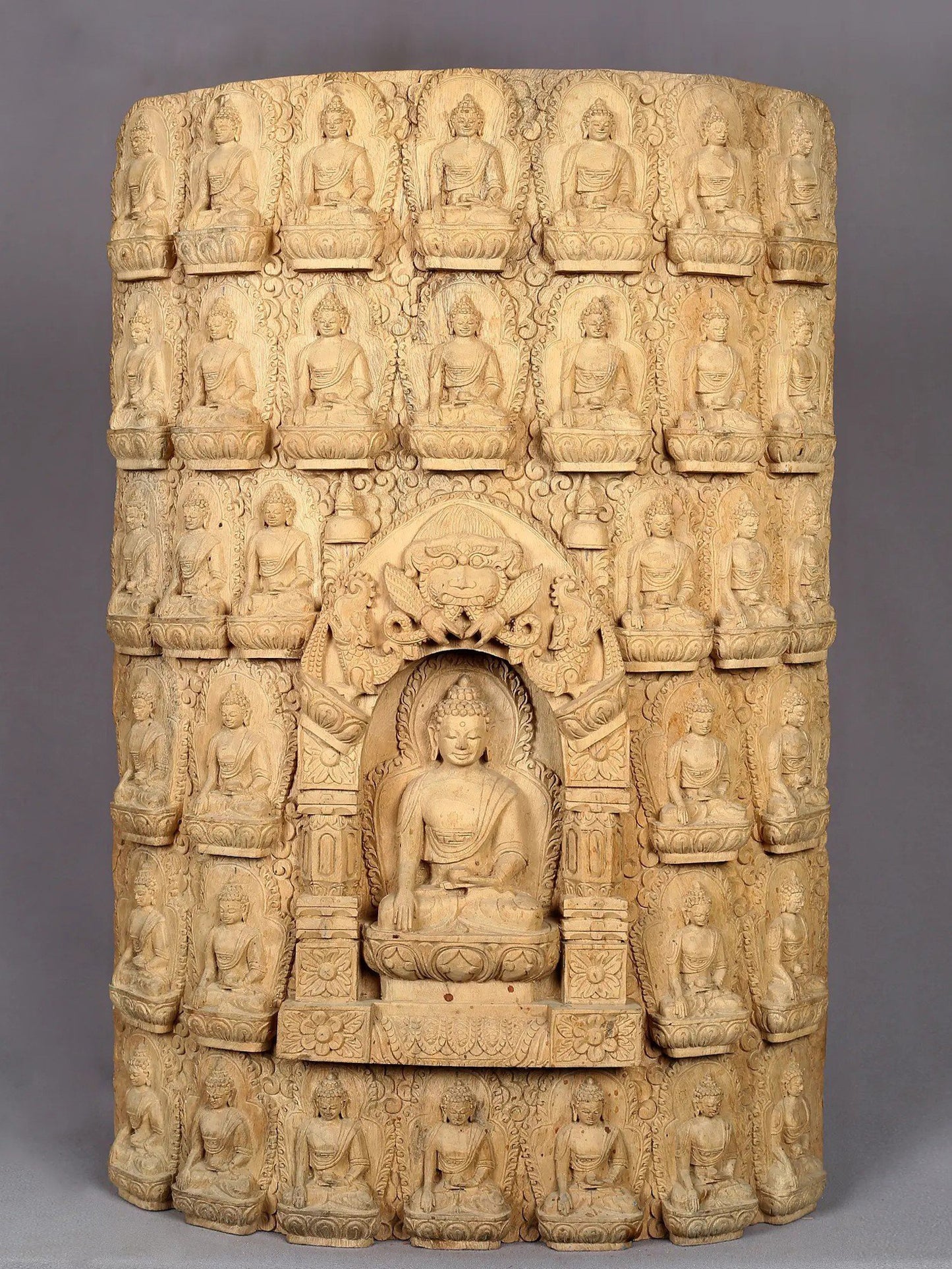 Stunning 36 Buddhas of Confession with Shakyamuni Handcarved In Nepal (Rare Artwork)