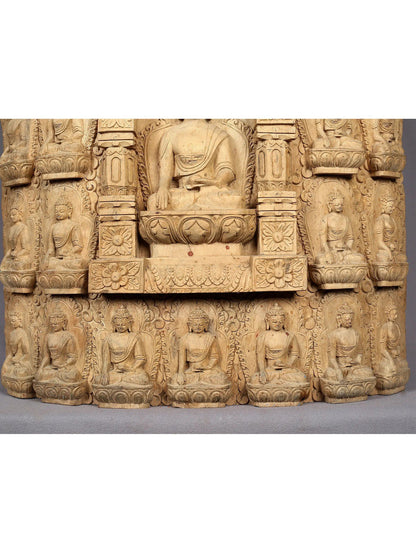 Stunning 36 Buddhas of Confession with Shakyamuni Handcarved In Nepal (Rare Artwork)