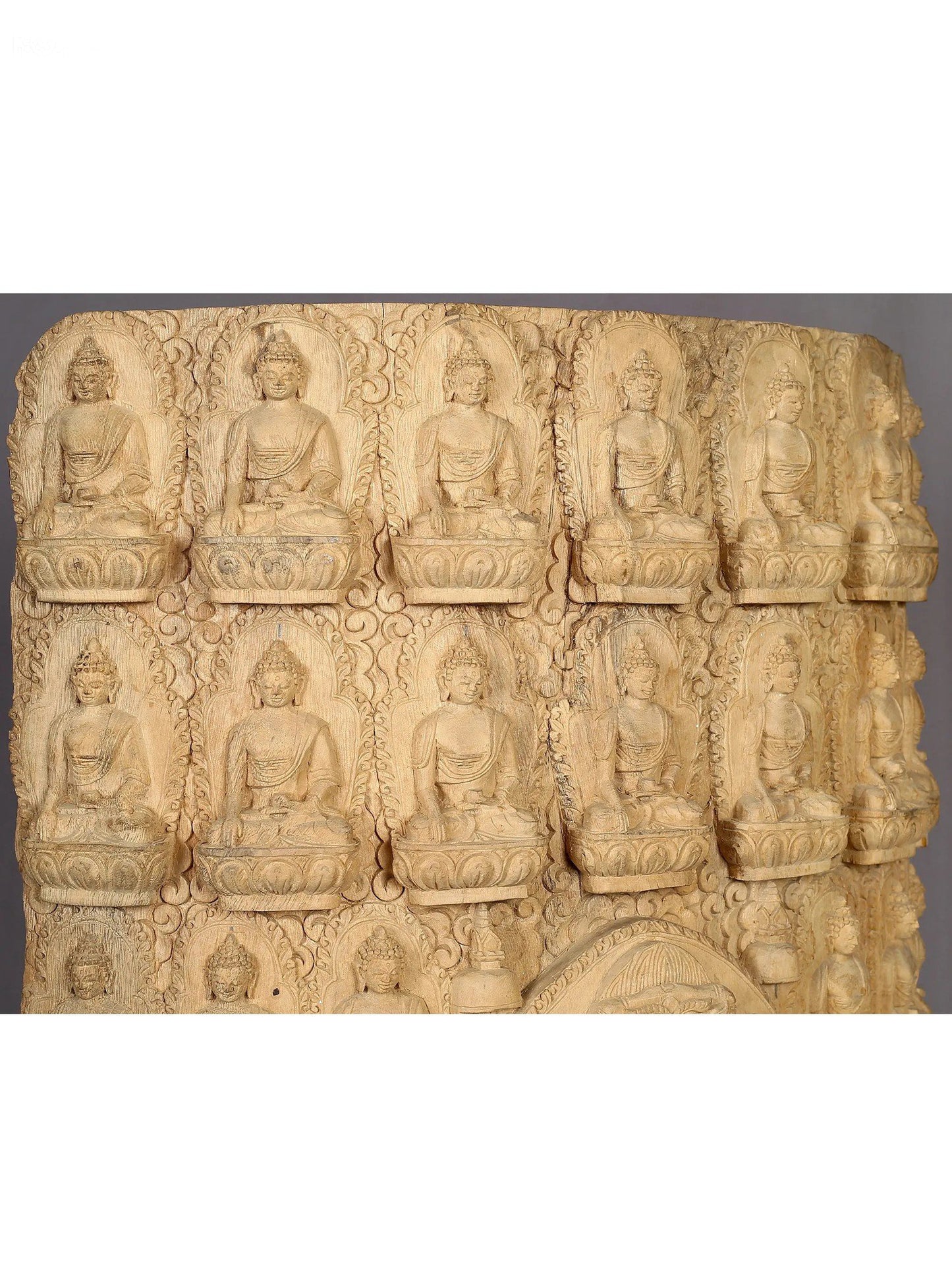 Stunning 36 Buddhas of Confession with Shakyamuni Handcarved In Nepal (Rare Artwork)