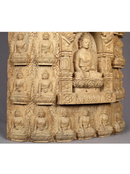 Stunning 36 Buddhas of Confession with Shakyamuni Handcarved In Nepal (Rare Artwork)