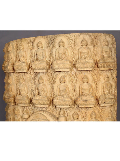 Stunning 36 Buddhas of Confession with Shakyamuni Handcarved In Nepal (Rare Artwork)