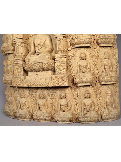 Stunning 36 Buddhas of Confession with Shakyamuni Handcarved In Nepal (Rare Artwork)