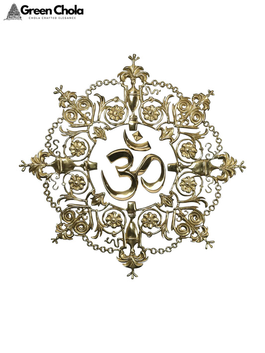 36-inch Om (AUM) Brass Wall Hanging Statue