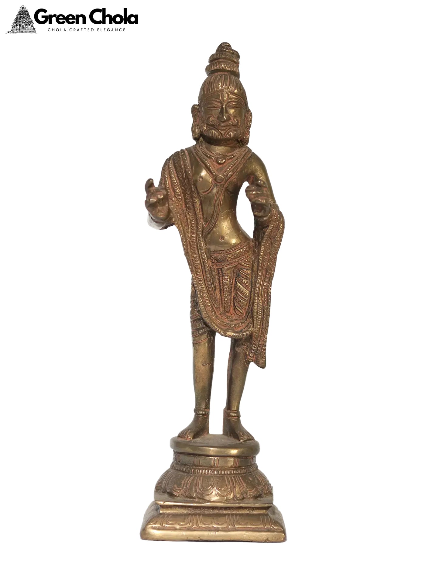 9-Inch Brass Statue of King Dasharatha - Father of Lord Rama