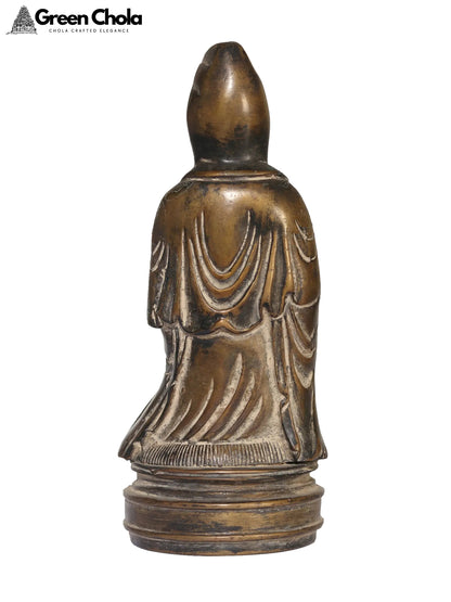 8-Inch Goddess Guanyin Brass Statue | Symbol of Compassion