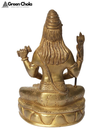 6-Inch Mahayogi Shiva Brass Idol | Spiritual Home Accent