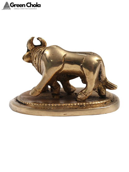 2-Inch Small Cow and Calf Brass Idol