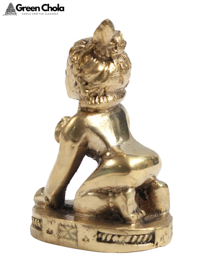 2-Inch Small Laddu Gopal Brass Idol