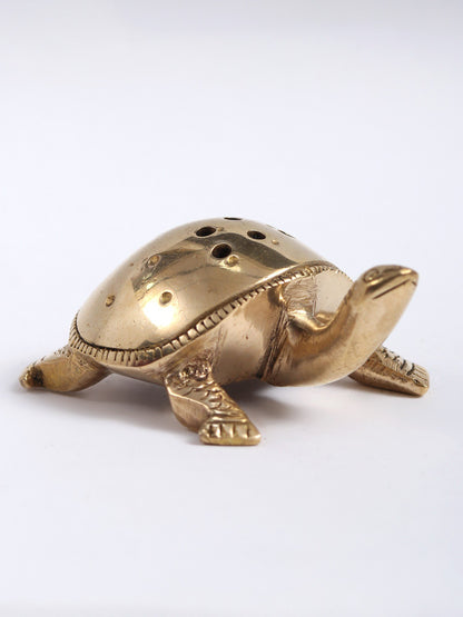 2" Tortoise Incense Stick Holder | Handmade | Brass Sculpture