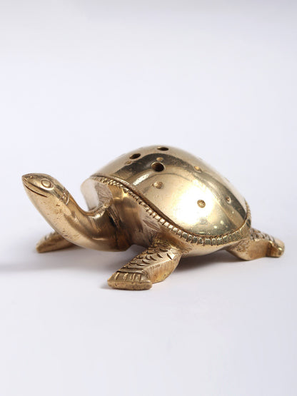 2" Tortoise Incense Stick Holder | Handmade | Brass Sculpture