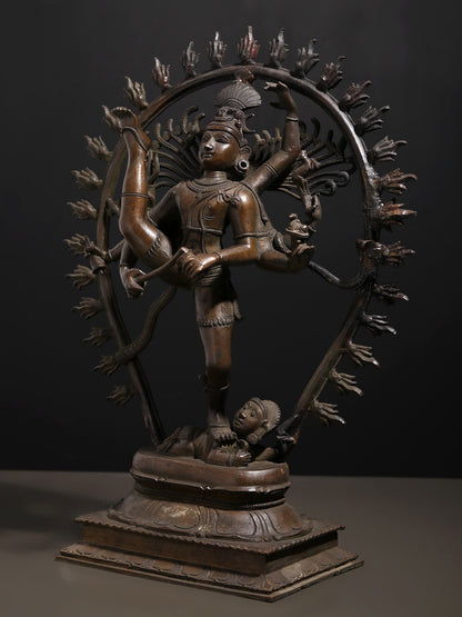 17" Urdhava Tandava (Shiva Tandava) Bronze Statue | Decorative Bronze Idol | Bronze Statue For Temple