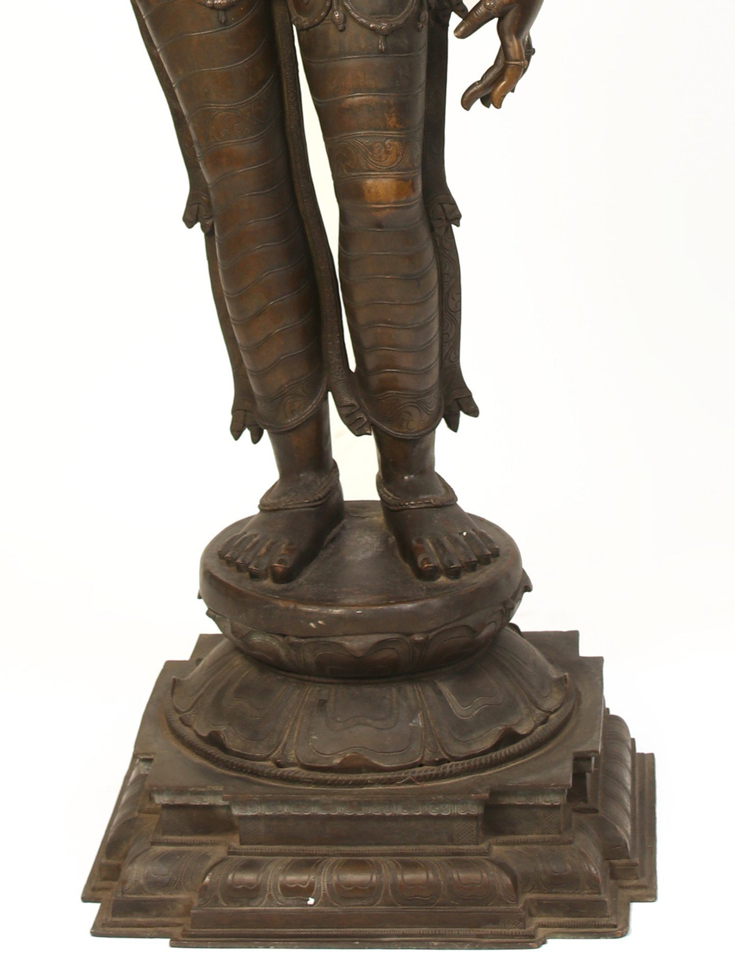 70" Large Standing Goddess Sivagami (Devi Uma) Bronze Sculpture