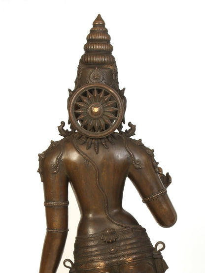 70" Large Standing Goddess Sivagami (Devi Uma) Bronze Sculpture