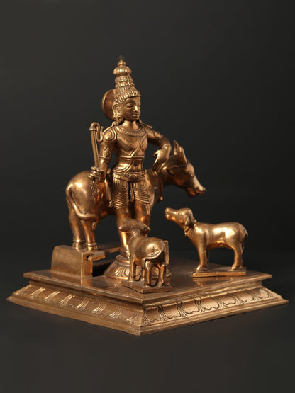 8" Lord Rajagopalaswamy Bronze Sculpture - A Form of Lord Krishna | Bronze Statue