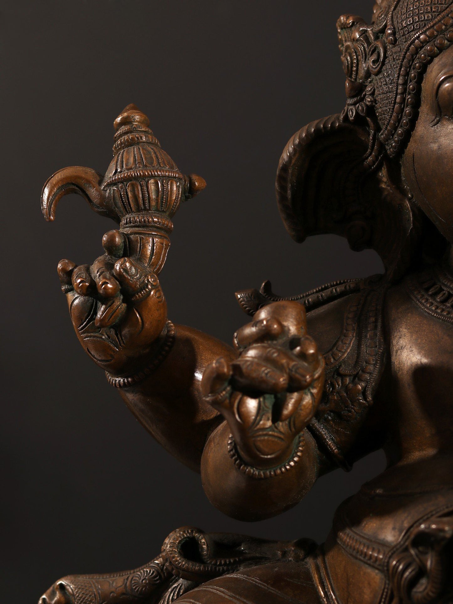 29" Four-Armed Dancing Lord Ganesha Bronze Sculpture | Bronze Statue