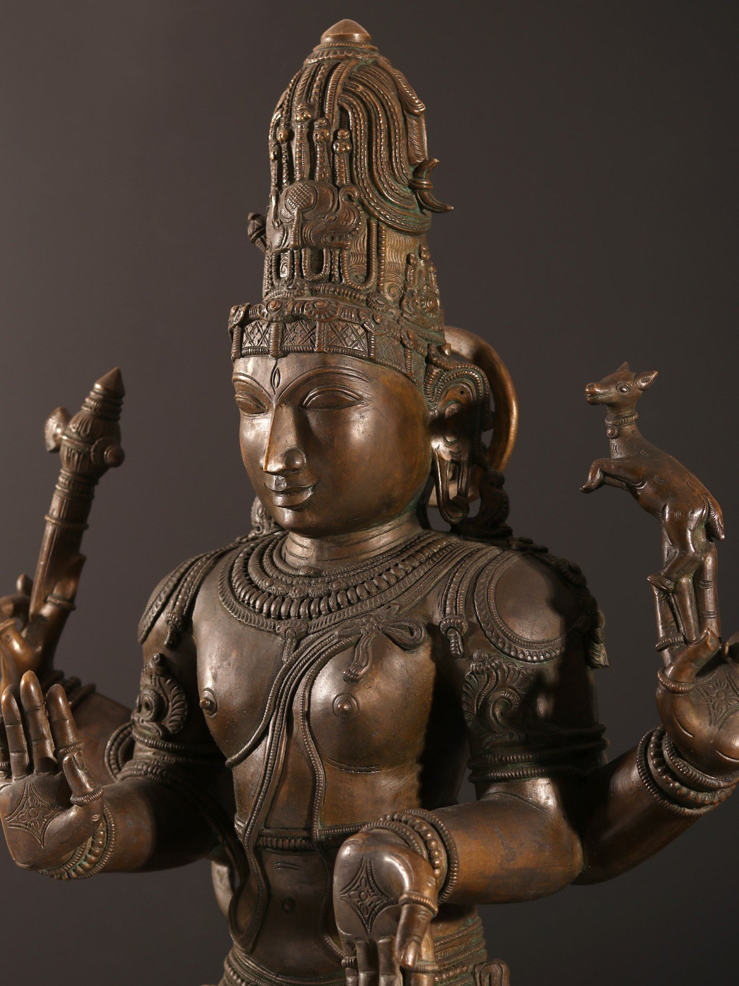 39" Large Lord Shiva as Pashupatinath Bronze Sculpture | Bronze Statue