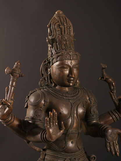 39" Large Lord Shiva as Pashupatinath Bronze Sculpture | Bronze Statue