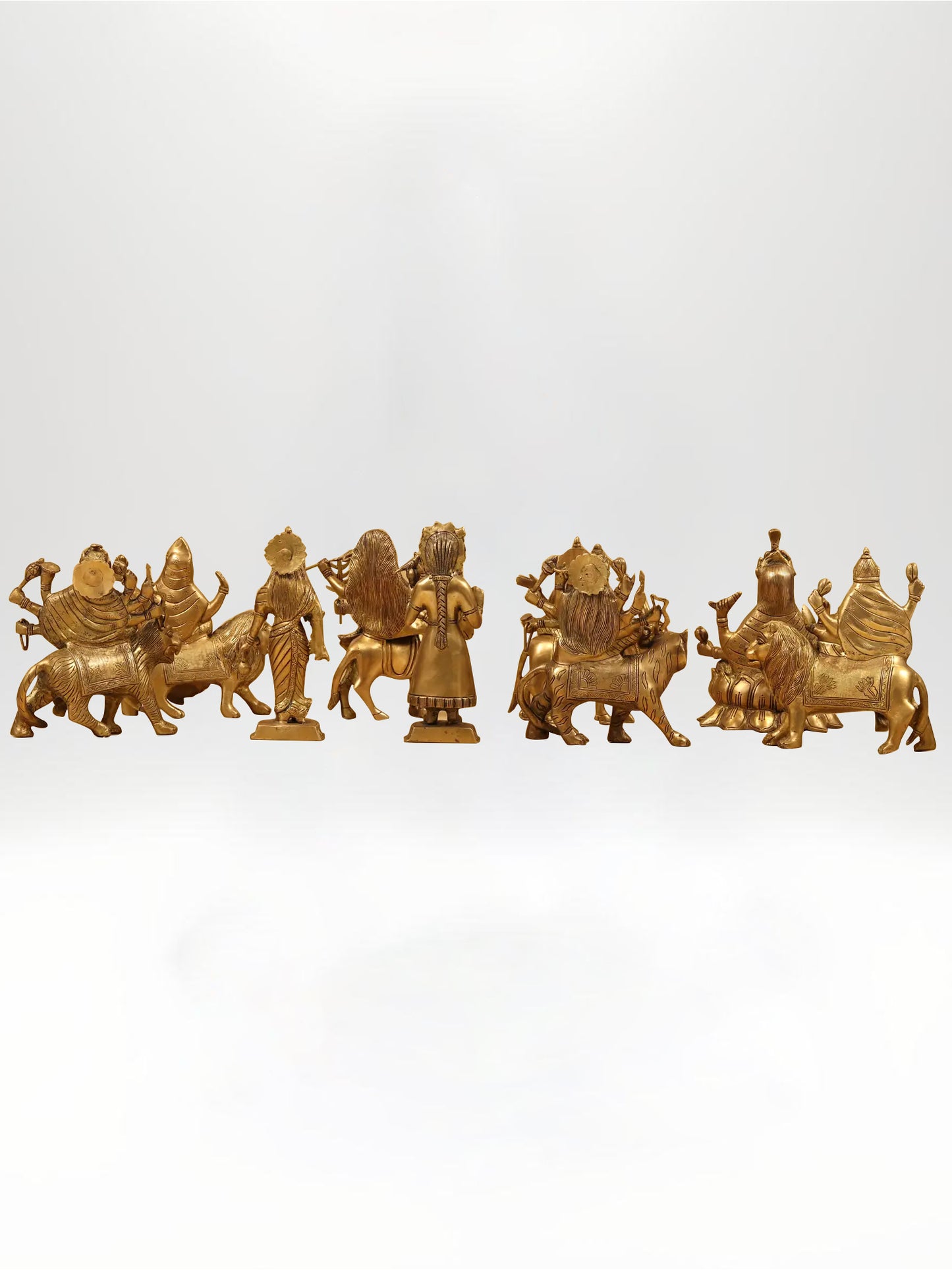 9-Inch Set of Navadurga Brass Idols | Statue for Home Vastu